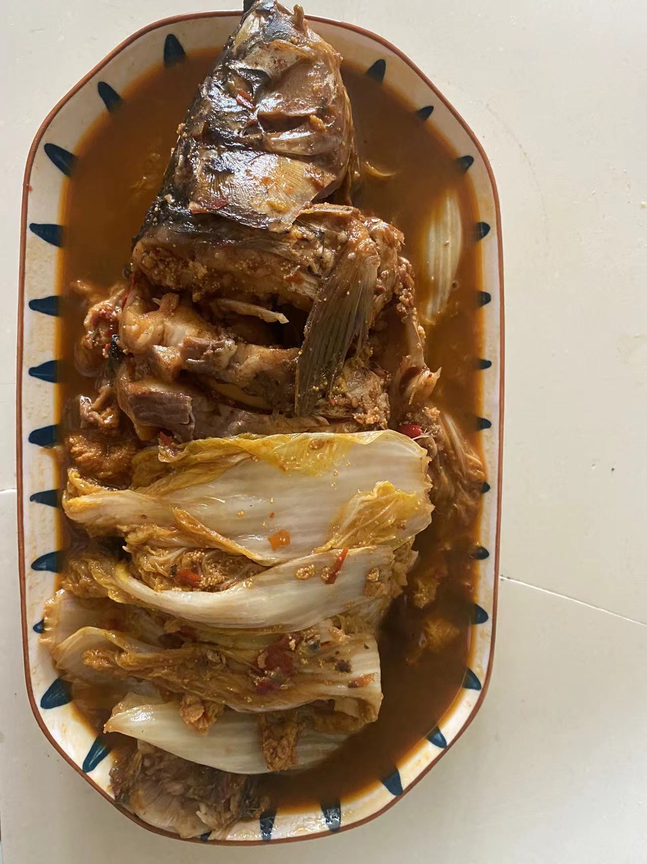 Braised Carp with Napa Cabbage