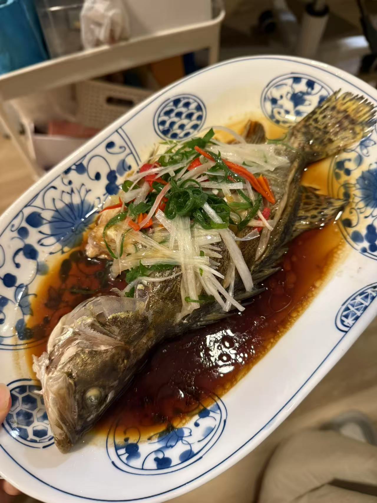 Finished Steamed Mandarin Fish